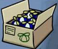 A box full of Blue Propeller hats.