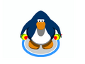A penguin with the Festive Maracas in-game.