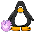The Pink Stegosaurus Puffle Egg on a Player Card.