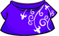 Purple T-shirt with growing flowers