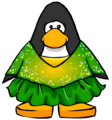 The Green Figure Skating Dress on a player card.
