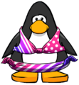 The Pink Stripe Bikini on a player card.