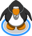 The Platinum Note Necklace in-game.