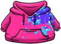 Pink Hoodie with blue and purple splatter