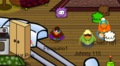 Chill57181, Johnny 115, Penquino1 and Hat Pop dancing in Hat Pop's igloo