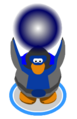 A penguin doing the shadow wave.