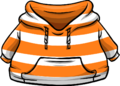 Orange Hoodie with white stripes