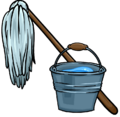 Mop and Bucket Penguin at Work