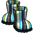 Blue Striped Rubber Boots
