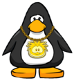 The Gold Puffle Chain on a player card.