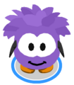 The Purple Puffle Costume in-game.