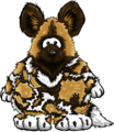 The African Painted Dog Costume on a player card.