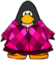 The Pink Quilted Coat on a player card.