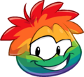 A happy Rainbow Puffle.