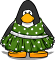 The Green Polka-Dot Dress on a Player Card/