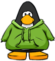 The Green Hoodie on the player card.