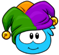The Jester Hat seen on a puffle card.