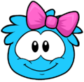 The Pink Bow seen on a puffle card.