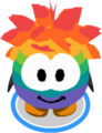 The Rainbow Puffle Costume in-game
