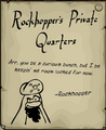 The message penguins got when trying to enter the room before the Rockhopper's Key pin was released.