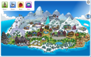 The map of the island during the party.