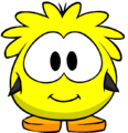 The Yellow Puffle Costume on a player card