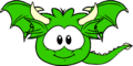 A Green Dragon Puffle in-game.