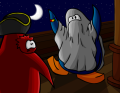 Bambadee trying to scare Rockhoppper.