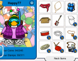 Happy77's Inventory which contains Stompin' Bob Electric Bass and Rookies Cardboard Box. This cannot be the Box Costume because Rookies Cardboard Box is a neck item and Box Costume is a body item.