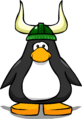 The Green Viking Helmet as seen on a player card.