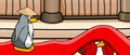 Sensei rolling a red carpet on the other player.