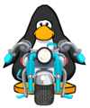 The Blue Motorbike on a player card.