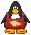 The Caveguin Pizza Apron on a player card.