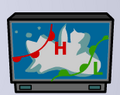 The Weather Channel playing on a Big-Screen TV.