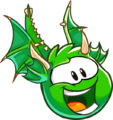 A Green Dragon Puffle.