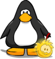 Gold Puffle along with a penguin (in a player card).