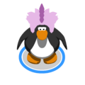 The Stegosaurus Puffle Cap in-game.