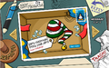 The postcard that contained the Candy Cane Hat.