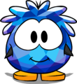 The Blue Crystal Puffle Costume on a player card.