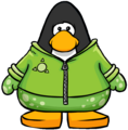The Celadon Alien Costume on a player card.