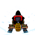A Dark Black penguin doing the Test Run.