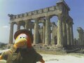 An explorer penguin in Greece.