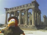An explorer penguin in Rome.