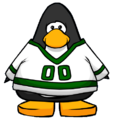 The Green Away Hockey Jersey on a player card.