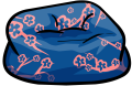 Dark Blue Flowers Beanbag Chair