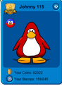 What the flag looks like on a penguin's player card.