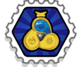 The stamp earned for obtaining the Water Gem.