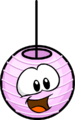 The Laughing Lantern as a pink puffle.