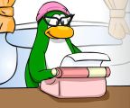 Aunt Arctic writing her column.