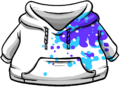 White Hoodie with blue and purple splatter